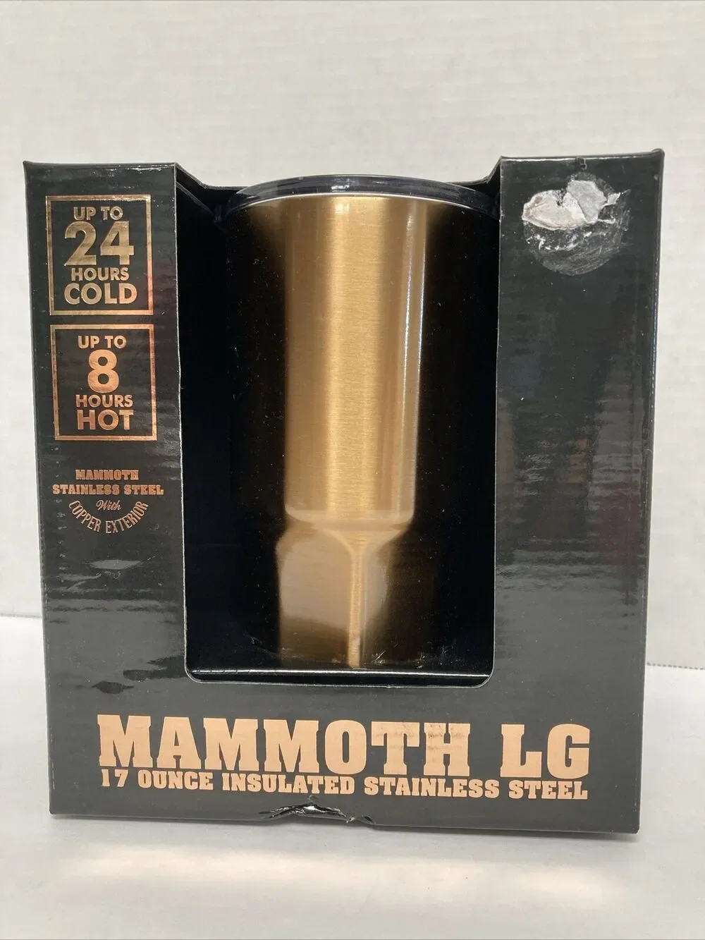 Mammoth LG Tumbler 17 oz Insulated Stainless Steel Copper Exterior Double Wall